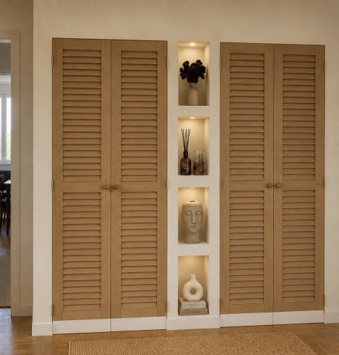 Rustic, Bohemian, Minimalist, Dressing, Creation of exclusive furniture, 3D ambiance, Plan