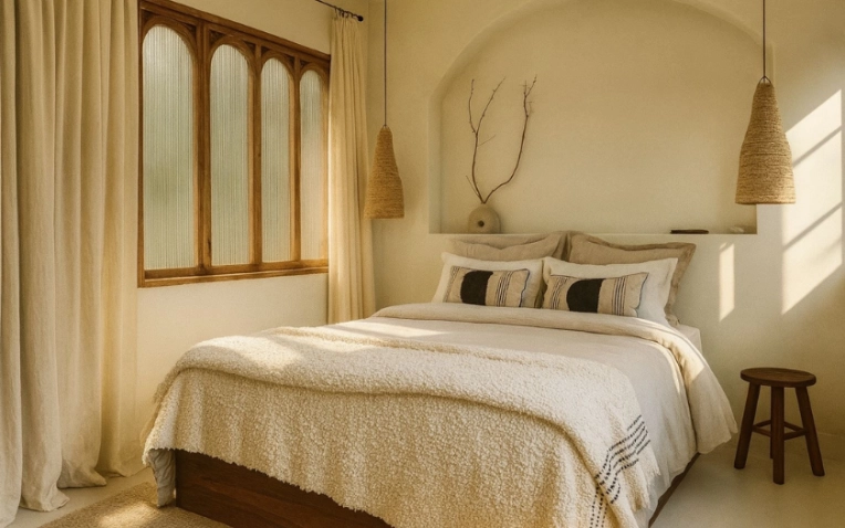 Bohemian, Minimalist, Japanese, Room, Nature, Full Project, Creation of exclusive furniture, 3D ambiance, Plan, Renovation