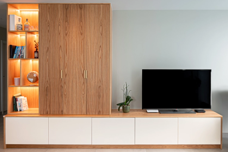 Flats / Apartments, Chic, Living room, Creation of exclusive furniture, 3D ambiance