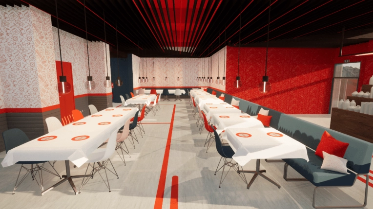 Industrial, Contemporary, Buildings Open to the Public, Restaurant