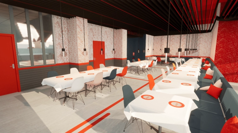 Industrial, Contemporary, Buildings Open to the Public, Restaurant