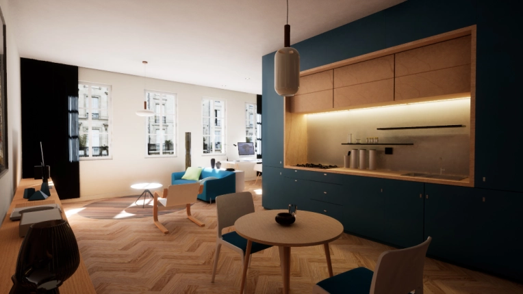 Scandinavian, Flats / Apartments, Vintage, Kitchen