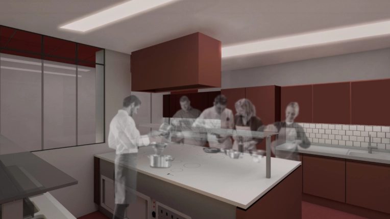 Industrial, Contemporary, Japanese, Buildings Open to the Public, Kitchen