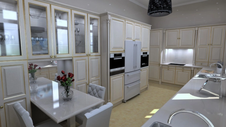 Contemporain, Appartement, Cuisine, Chic