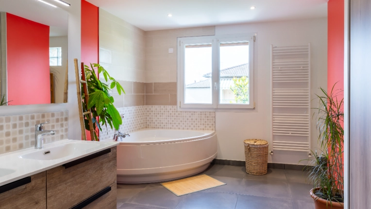 Maison individuelle, Minimaliste, Contemporain, Salle de bain, Nature