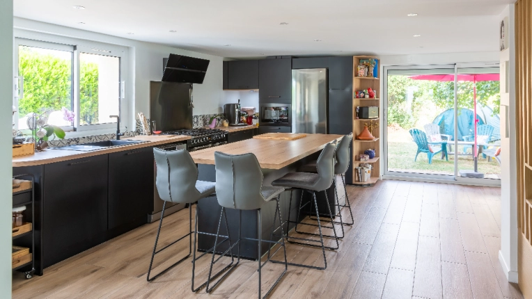 Industriel, Maison individuelle, Contemporain, Vintage, Cuisine