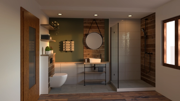 Home, Minimalist, Flats / Apartments, Bathroom, Chic, Nature