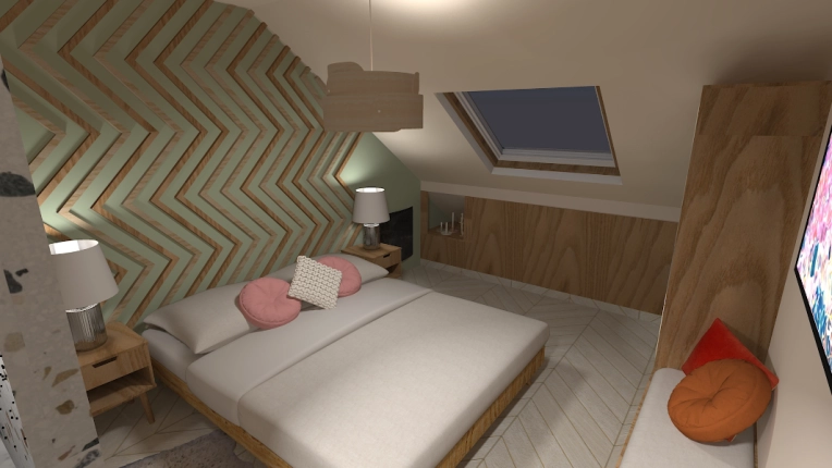 Maison individuelle, Scandinave, Chambre