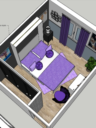 Contemporain, Appartement, Chambre