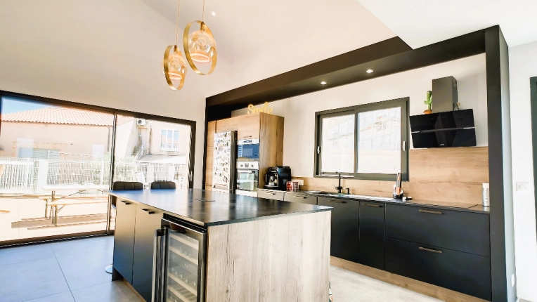 Industriel, Maison individuelle, Minimaliste, Scandinave, Cuisine