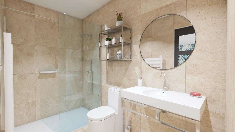 Maison individuelle, Bohème, Contemporain, Scandinave, Salle de bain, Chic