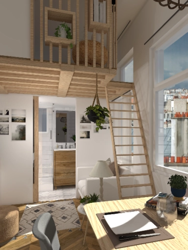 Contemporain, Scandinave, Appartement, Nature