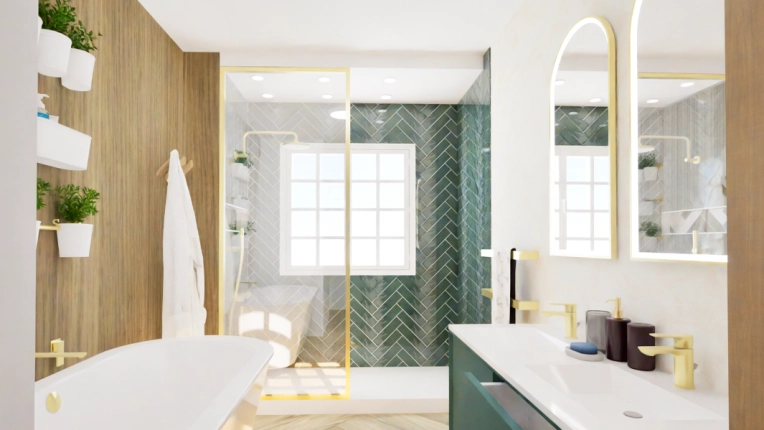 Home, Contemporary, Flats / Apartments, Bathroom, Chic, Nature