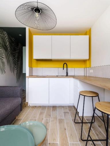 Minimalist, Contemporary, Scandinavian, Flats / Apartments, Kitchen, Nature, Living room