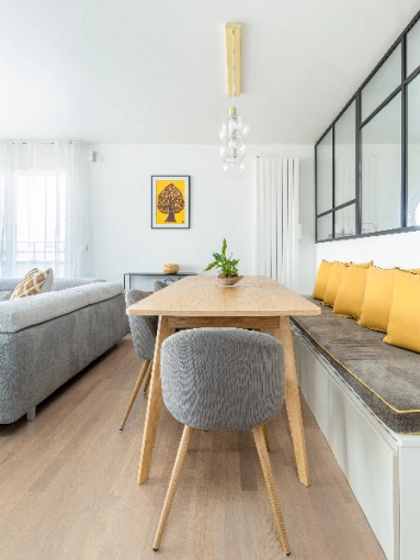 Industrial, Minimalist, Contemporary, Scandinavian, Flats / Apartments, Kitchen, Chic, Living room