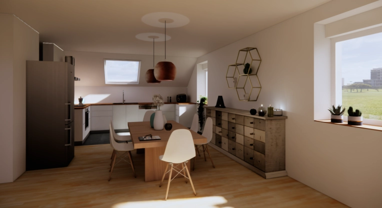 Home, Contemporary, Flats / Apartments, Kitchen, Chic, Living room