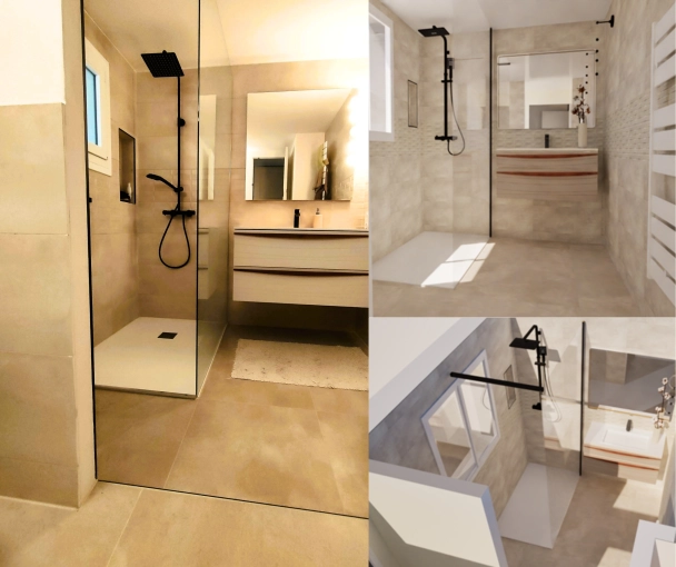 Maison individuelle, Contemporain, Salle de bain, Nature