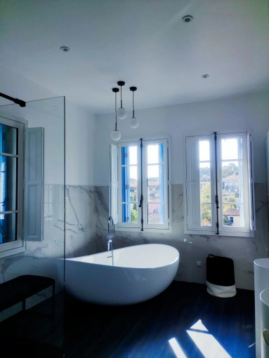 Contemporary, Bathroom, Chic, Full Project, 3D ambiance