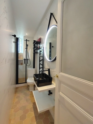 Industrial, Contemporary, Bathroom, Chic, Full Project, 3D ambiance