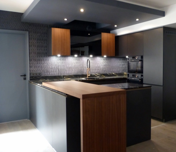 Contemporary, Kitchen, Chic, Full Project, 3D ambiance