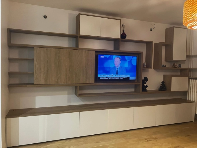 Contemporary, Living room, Full Project, Creation of exclusive furniture, 3D ambiance