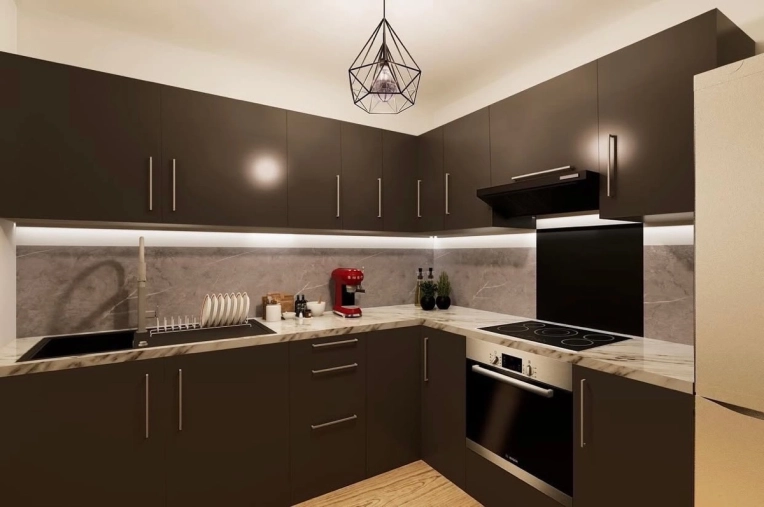 Minimalist, Kitchen, Full Project, Shopping list, 3D ambiance