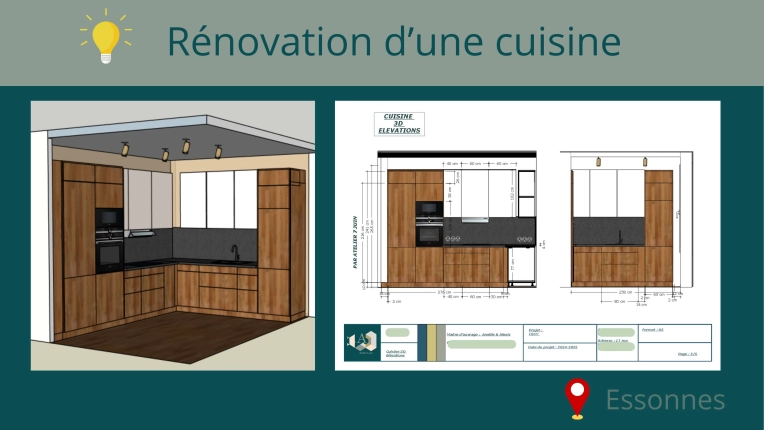 Contemporary, Kitchen, Consultation Visit, Coach shopping, Shopping list, 3D ambiance