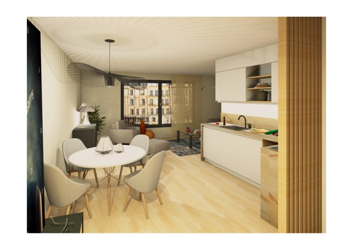 Contemporary, Scandinavian, Flats / Apartments, 3D ambiance