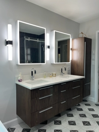 Contemporary, Vintage, Bathroom, Full Project, Shopping list, 3D ambiance