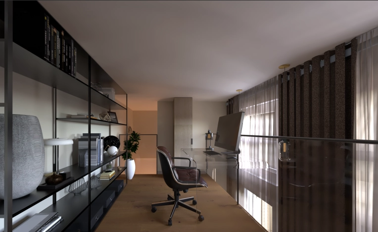 Industrial, Chic, Office, Consultation Visit, 3D ambiance