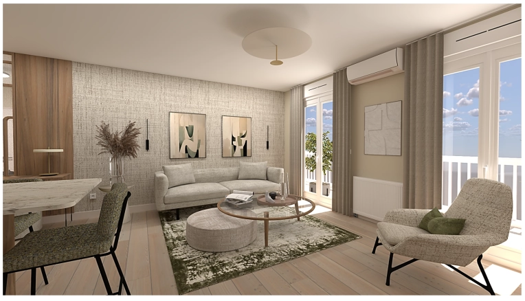 Contemporary, Chic, Living room, Consultation Visit, Full Project, Shopping list, 3D ambiance