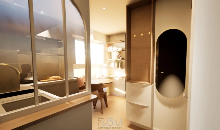 Minimalist, Scandinavian, Flats / Apartments, 3D ambiance