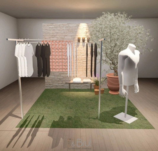Minimalist, Retail / store, Full Project, 3D ambiance