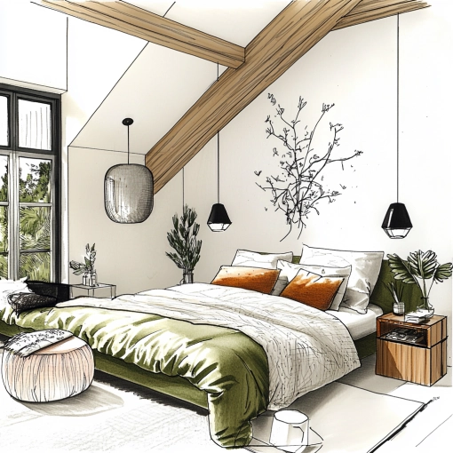 Bohemian, Room, Consultation Visit, Shopping list, 3D ambiance