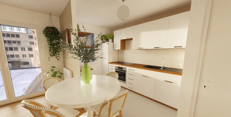 Minimalist, Contemporary, Scandinavian, Kitchen, Consultation Visit, Full Project, Home Staging, Shopping list, 3D ambiance