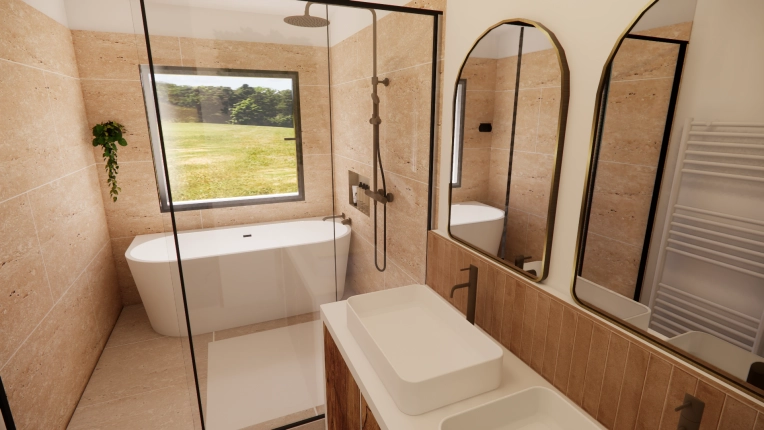 Minimalist, Contemporary, Scandinavian, Bathroom, Chic, Consultation Visit, Full Project, Home Staging, Shopping list, 3D ambiance