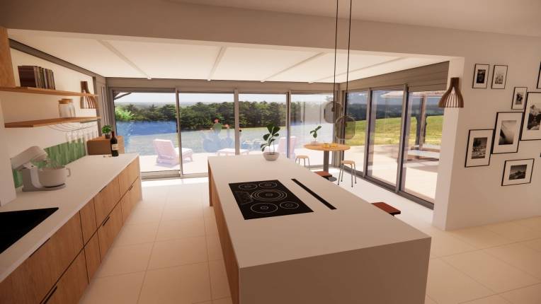 Minimalist, Contemporary, Kitchen, Chic, Nature, Feng Shui, Consultation Visit, 3D ambiance