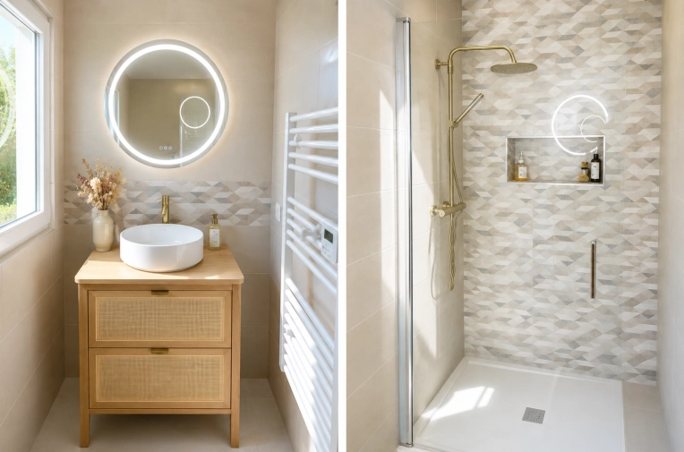 Bohemian, Minimalist, Contemporary, Bathroom, Full Project