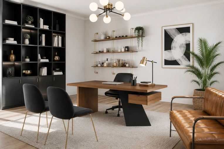 Industrial, Minimalist, Contemporary, Office, Consultation Visit, 3D ambiance