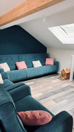 Contemporary, Chic, Living room, Full Project