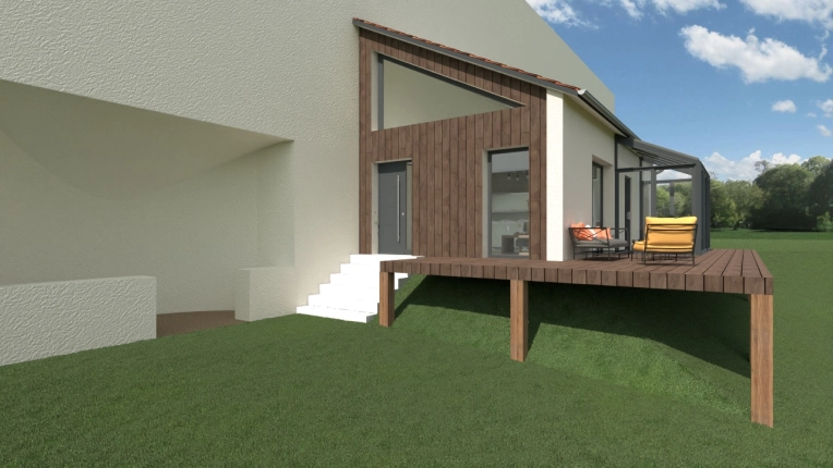 Contemporary, Nature, Tiny house, 3D ambiance