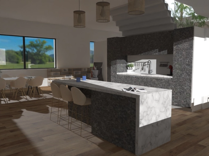 Bohemian, Minimalist, Kitchen, Chic, Remote Coaching, Creation of exclusive furniture, 3D ambiance, Textile designer