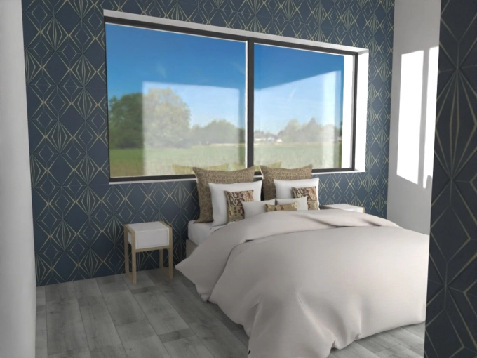 Minimalist, Room, Chic, Remote Coaching, 3D ambiance, Textile designer