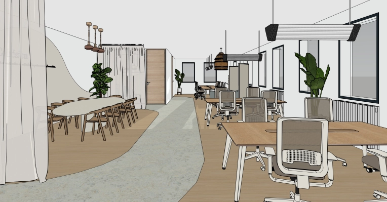 Contemporary, Scandinavian, Office, Full Project