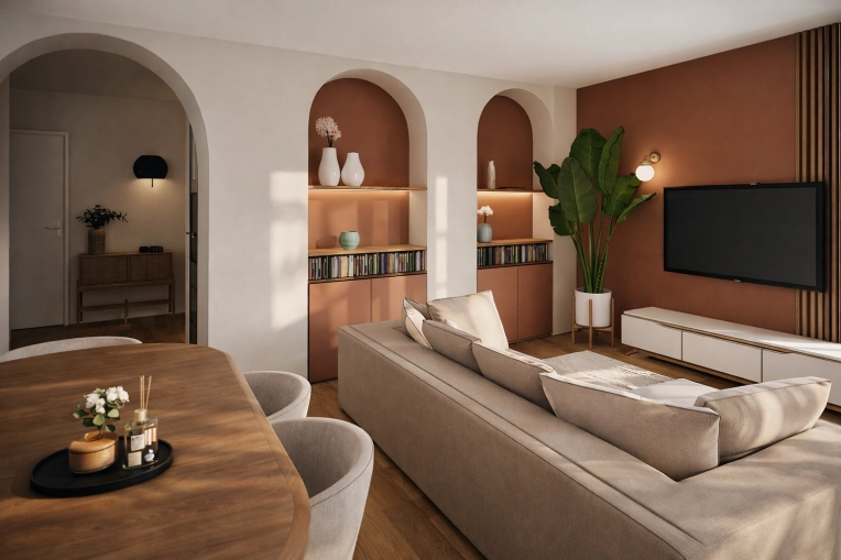 Contemporary, Scandinavian, Flats / Apartments, Living room