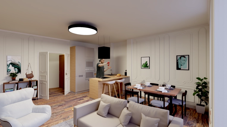 Flats / Apartments, Vintage, 3D ambiance