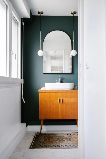 Bohemian, Vintage, Bathroom, Full Project