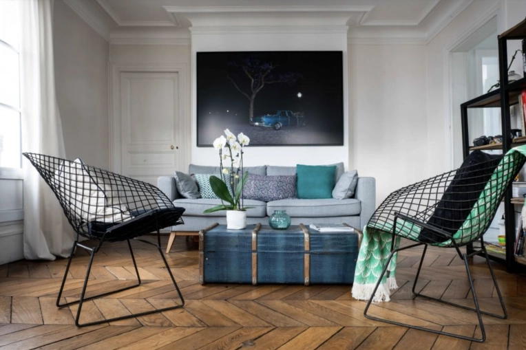 Vintage, Chic, Living room, Full Project