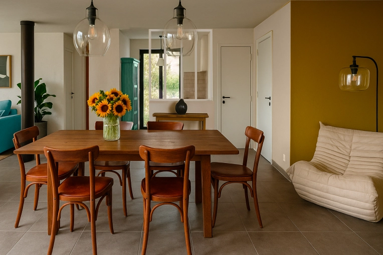 Industrial, Contemporary, Living room