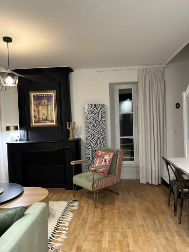 Contemporary, Chic, Living room, Full Project